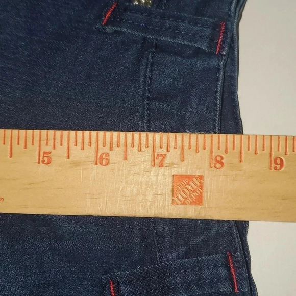 True Religion Halle Mid Rise Super Skinny Blue Jeans Red Stiching Size 12 NWT🔥 - Picture 15 of 16